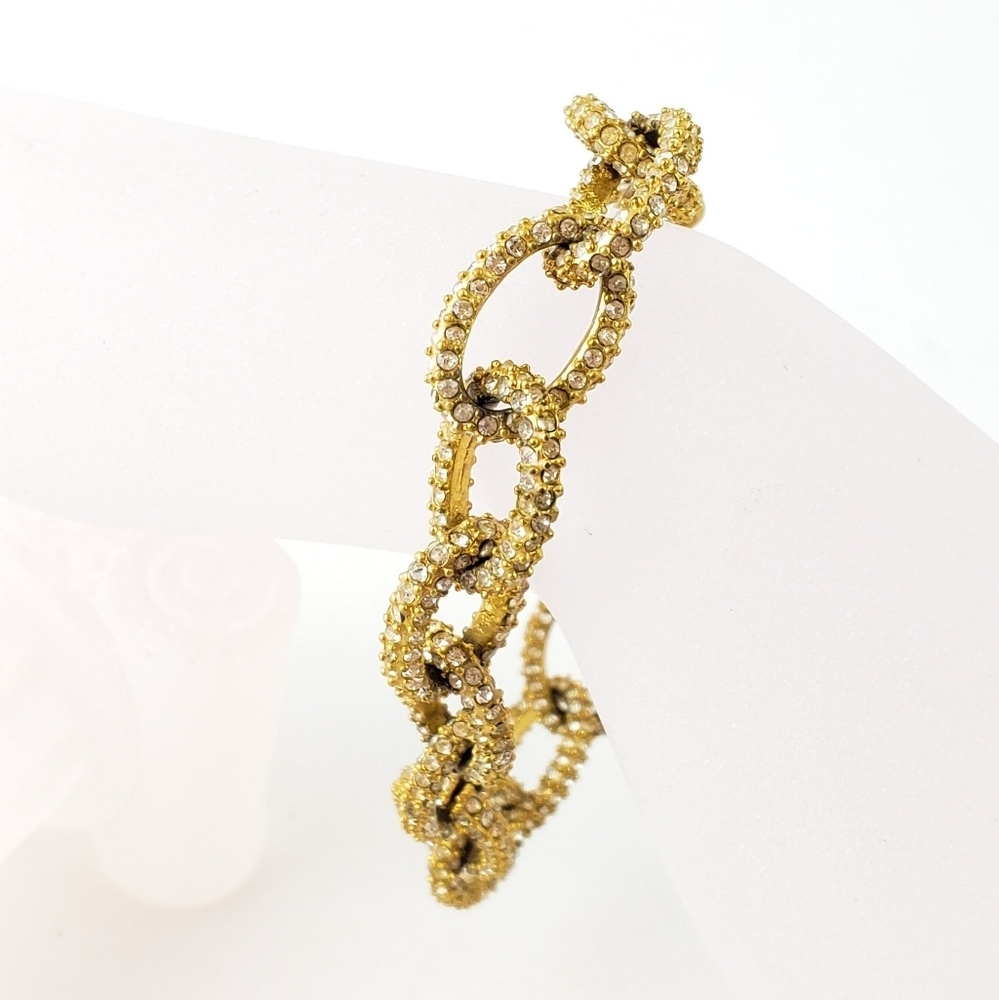 J. Crew Gold Crystal Link Bracelet